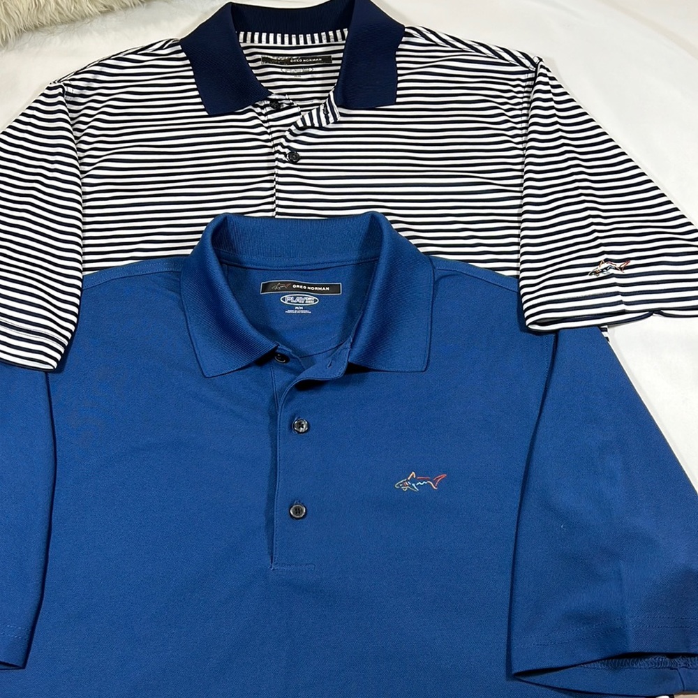 Greg Norman Play Dry Mens Set of Two Golf Shirts Size M